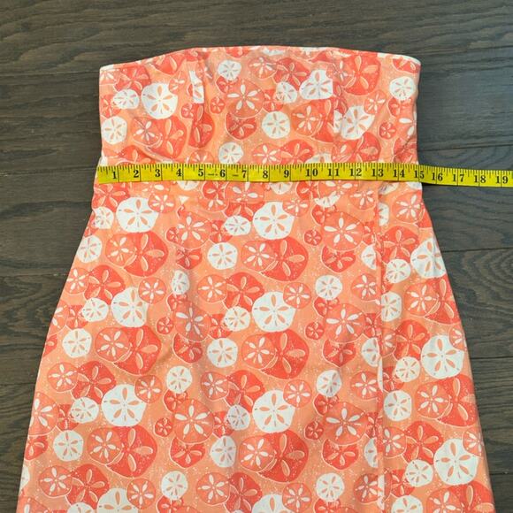 Vineyard Vines Strapless Faux Wrap Sand Dollar Dress Size 8 - Picture 5 of 8